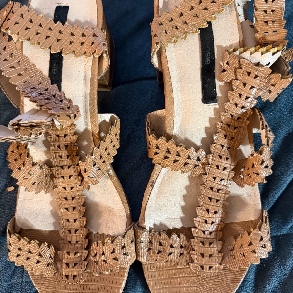 Woven Strappy Brown Women’s Sandals Lot of 2 Women’s Sandals Size 8.5 Tan